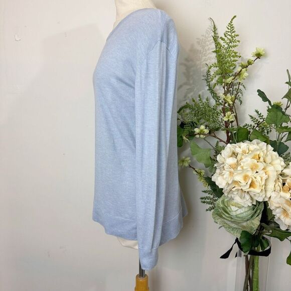 MAGASCHONI | blue tissue weight knit top | large | cashmere blend - Picture 3 of 9